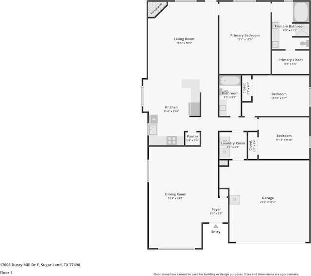 17006 Dusty Mill Dr E, Sugar Land, TX 77498 - view of property floor plan