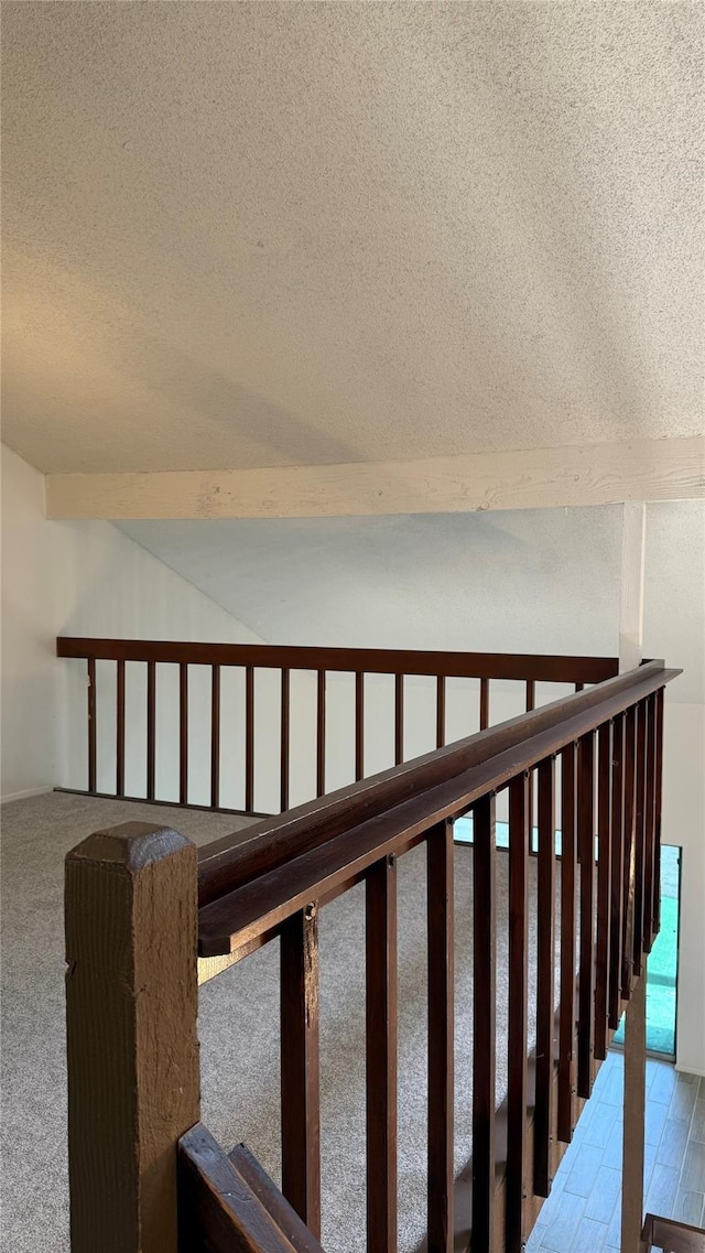 12922 Wirevine Ln, Houston, TX 77072 - staircase with a textured ceiling