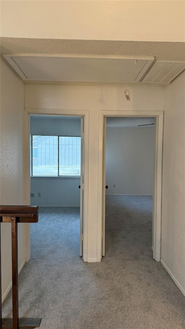 12922 Wirevine Ln, Houston, TX 77072 - corridor featuring attic access and carpet