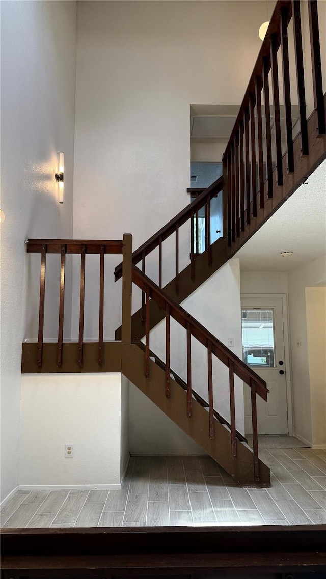 12922 Wirevine Ln, Houston, TX 77072 - stairs featuring baseboards