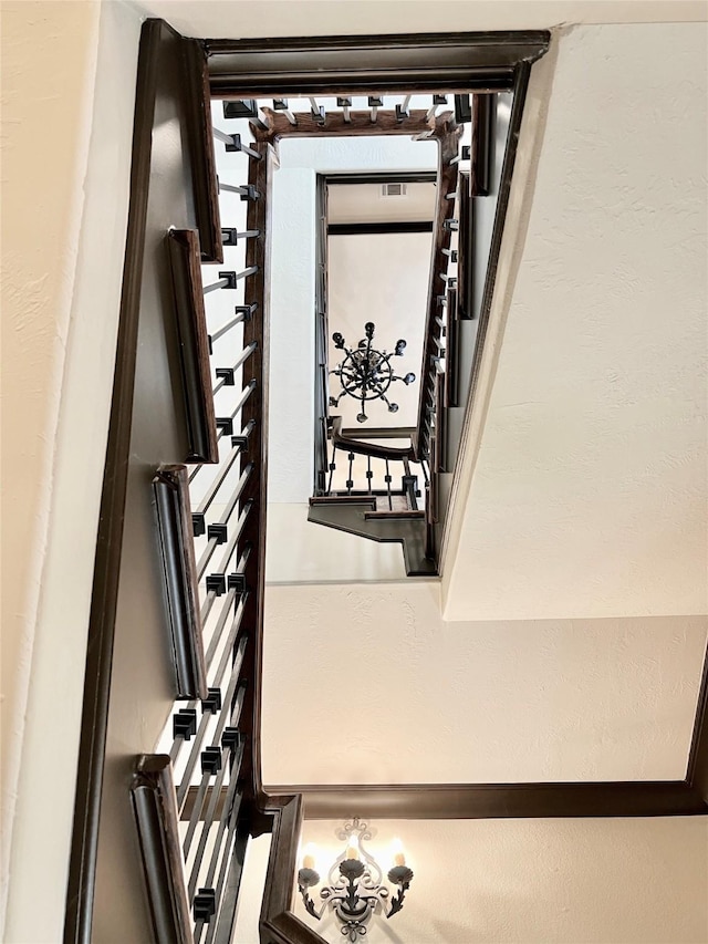 1241 W 24th St Unit C, Houston, TX 77008 - staircase with a textured wall