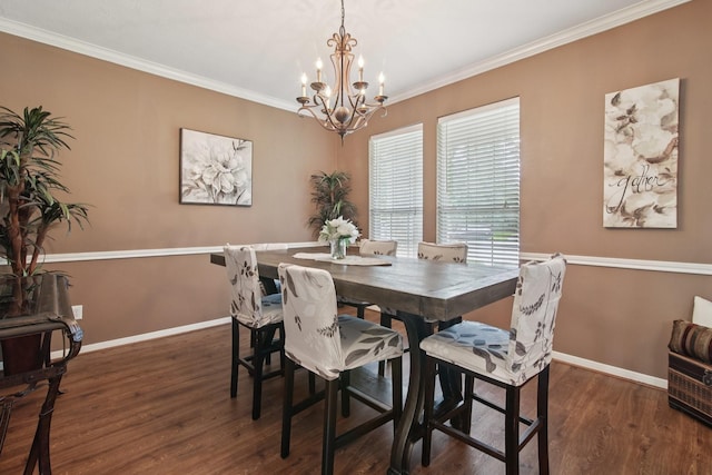 12103 Via San Rocco Ct, Cypress, TX 77429 - dining area featuring a chandelier, wood finished floors, and crown molding