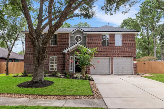 1815 Moston Dr, Spring, TX 77386 - traditional-style house with a garage, brick siding, and driveway