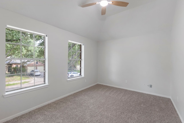 1815 Moston Dr, Spring, TX 77386 - spare room featuring carpet floors, ceiling fan, and lofted ceiling