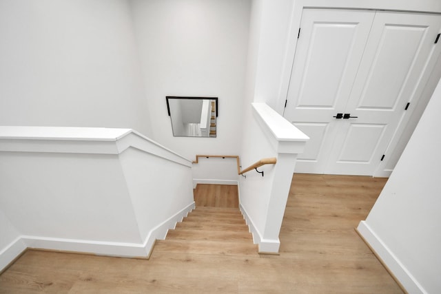 4415 Coke St Unit B, Houston, TX 77020 - staircase with wood finished floors and baseboards