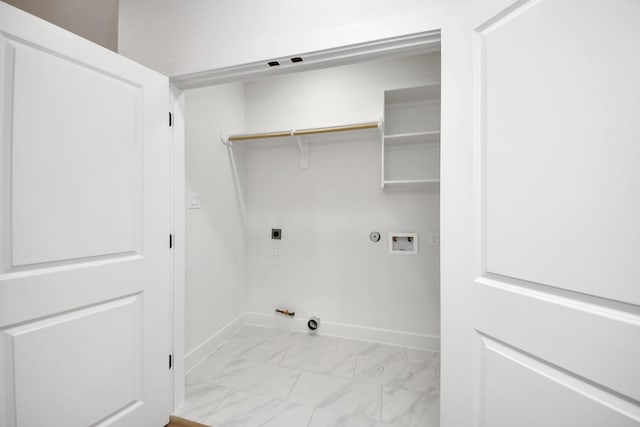 4415 Coke St Unit B, Houston, TX 77020 - washroom featuring gas dryer hookup, light marble finish flooring, washer hookup, and hookup for an electric dryer