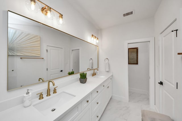 4415 Coke St Unit B, Houston, TX 77020 - full bathroom with marble look tiles and double vanity