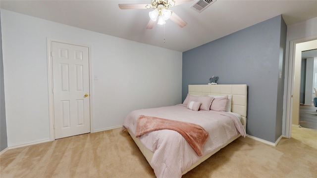 18118 Castle Rain Dr, Humble, TX 77346 - bedroom featuring light carpet and a ceiling fan