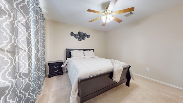 18118 Castle Rain Dr, Humble, TX 77346 - bedroom with light carpet and ceiling fan