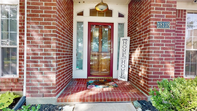18118 Castle Rain Dr, Humble, TX 77346 - doorway to property featuring brick siding