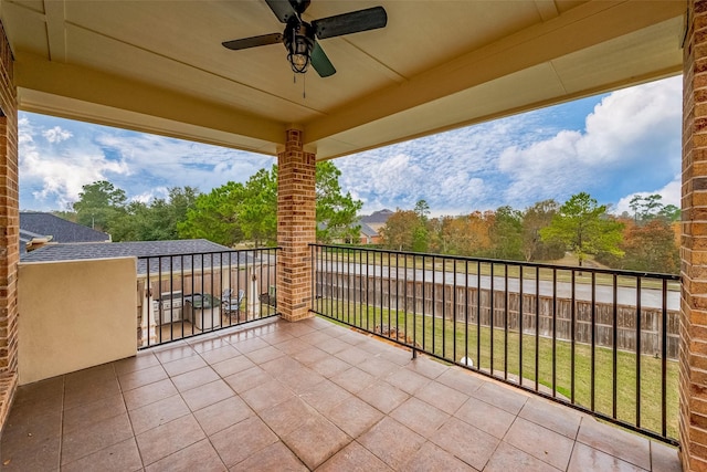 16011 Maple Shores Dr, Houston, TX 77044 - balcony featuring a ceiling fan