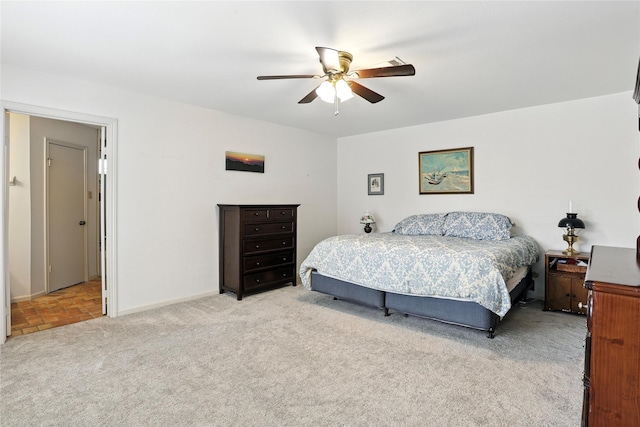 2618 Fontana Dr, Houston, TX 77043 - bedroom with light carpet and a ceiling fan