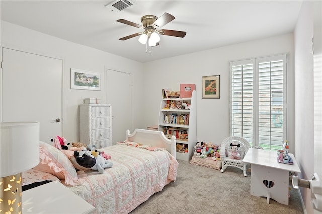 2618 Fontana Dr, Houston, TX 77043 - carpeted bedroom with a ceiling fan