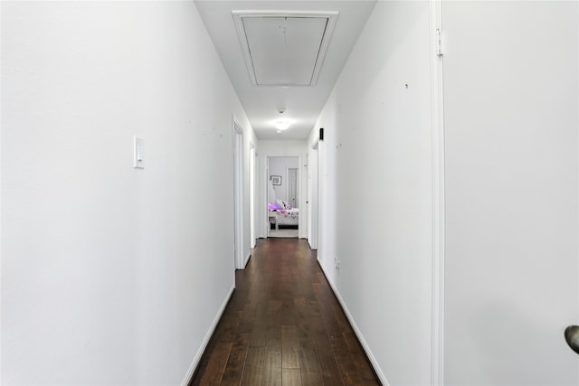 2618 Fontana Dr, Houston, TX 77043 - hallway featuring attic access and dark wood finished floors