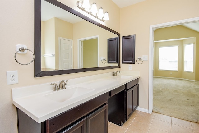 20315 Cypress Poll Dr, Cypress, TX 77433 - bathroom with double vanity and tile patterned flooring