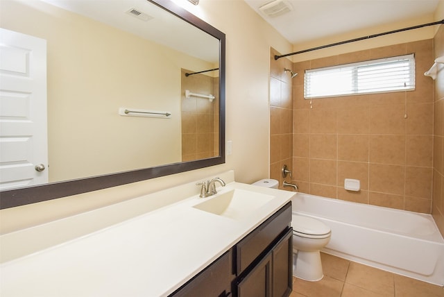 20315 Cypress Poll Dr, Cypress, TX 77433 - bathroom featuring shower / bath combination, vanity, and tile patterned floors