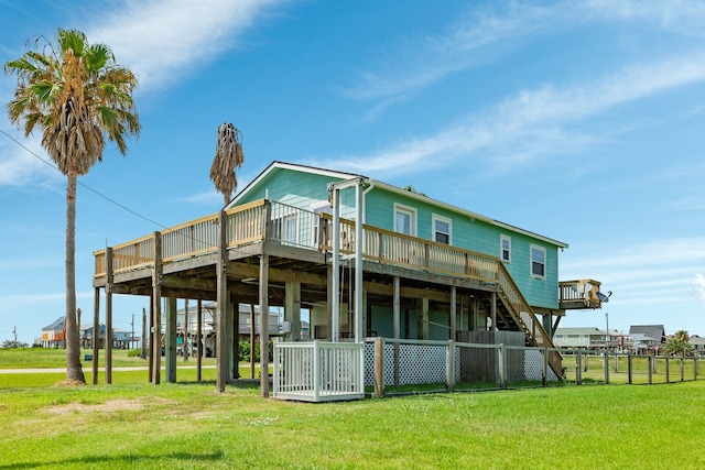 430 Jettyview Rd, Surfside Beach, TX 77541 - back of house with a deck and stairs