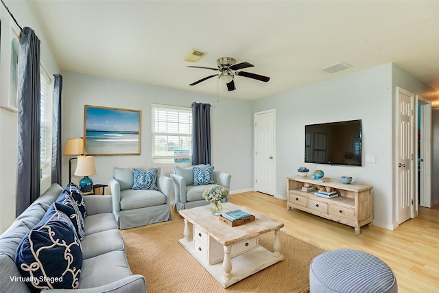 430 Jettyview Rd, Surfside Beach, TX 77541 - living area featuring light wood finished floors and ceiling fan