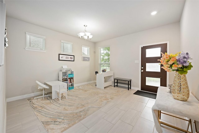 4427 Silvergrass Ln, Katy, TX 77493 - foyer entrance featuring a chandelier and recessed lighting