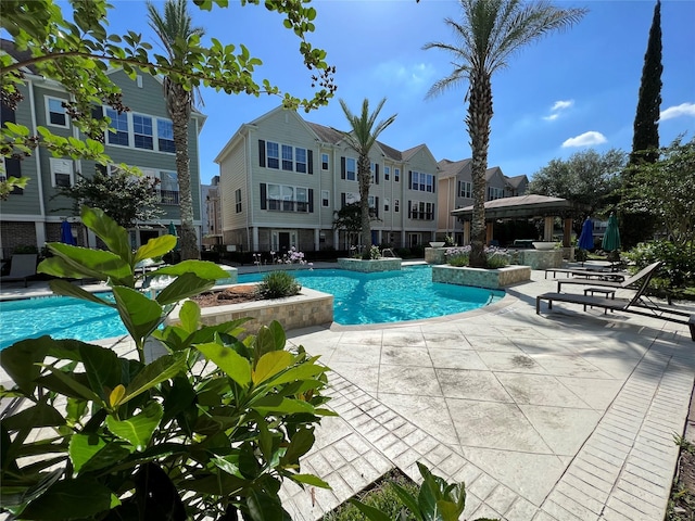 3001 Murworth Dr Unit 1603, Houston, TX 77025 - swimming pool with a gazebo, a patio area, a residential view, and a hot tub