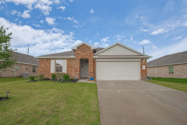22618 Cremona Village Trl, Katy, TX 77449 - single story home with brick siding, driveway, a front yard, and an attached garage