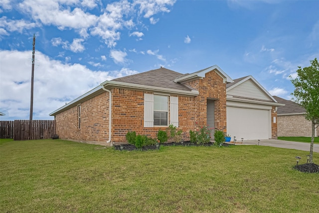 22618 Cremona Village Trl, Katy, TX 77449 - ranch-style house with brick siding, a garage, concrete driveway, and a shingled roof