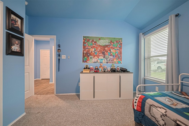 22618 Cremona Village Trl, Katy, TX 77449 - bedroom featuring carpet and vaulted ceiling