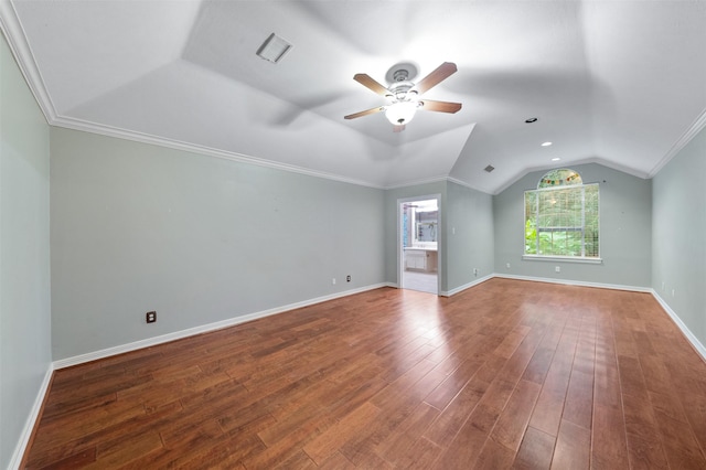 11603 Orchard Mountain Dr, Houston, TX 77059 - additional living space featuring lofted ceiling, a ceiling fan, and wood finished floors