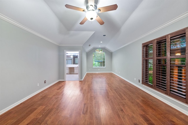 11603 Orchard Mountain Dr, Houston, TX 77059 - unfurnished living room with lofted ceiling, a ceiling fan, and wood finished floors