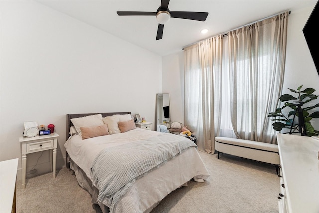 15714 Park Poetry Ct, Cypress, TX 77433 - bedroom featuring light colored carpet and a ceiling fan