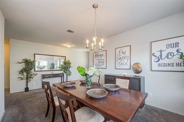 4006 Vicenza Ave, Katy, TX 77493 - dining room featuring dark colored carpet and a chandelier