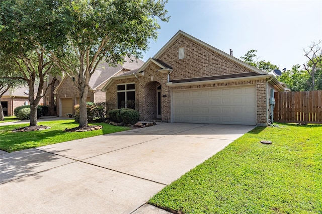 3211 Rock Brook Falls Ln, League City, TX 77573 - traditional-style home featuring an attached garage, brick siding, and driveway