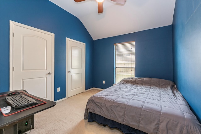 3211 Rock Brook Falls Ln, League City, TX 77573 - bedroom featuring lofted ceiling, carpet, and ceiling fan