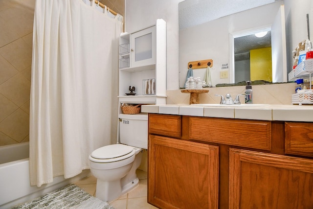 17010 Kings Walk Ln, Houston, TX 77070 - full bathroom featuring tile patterned flooring, vanity, and shower / bathtub combination with curtain