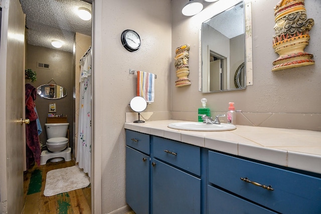 17010 Kings Walk Ln, Houston, TX 77070 - full bathroom with vanity, wood finished floors, and a textured ceiling