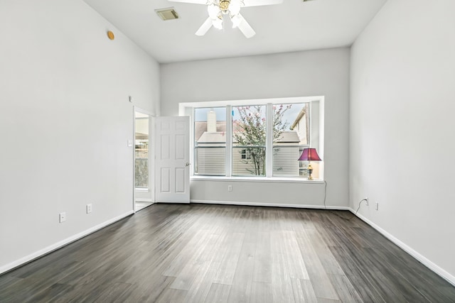 20907 Divellec Ln, Spring, TX 77388 - empty room featuring a ceiling fan and wood finished floors