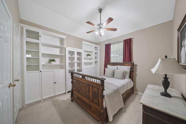3343 Summerwood Ln, Pearland, TX 77584 - bedroom with light colored carpet and a ceiling fan