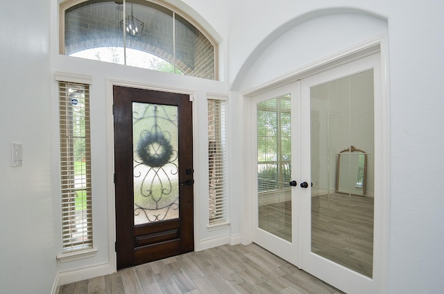 3707 Brampton Island Dr, Katy, TX 77494 - entrance foyer with french doors and light wood-type flooring