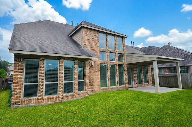 3707 Brampton Island Dr, Katy, TX 77494 - rear view of property with a patio, brick siding, and roof with shingles