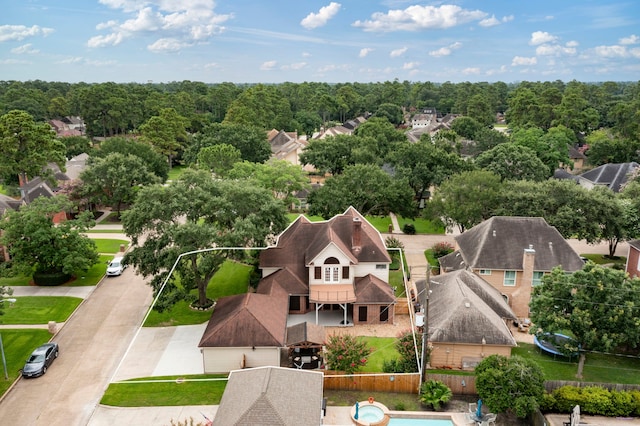 5802 Ashmere Ln, Spring, TX 77379 - aerial view of property and surrounding area with property boundaries highlighted