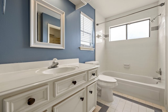 5802 Ashmere Ln, Spring, TX 77379 - full bath with vanity, bathtub / shower combination, and tile patterned floors