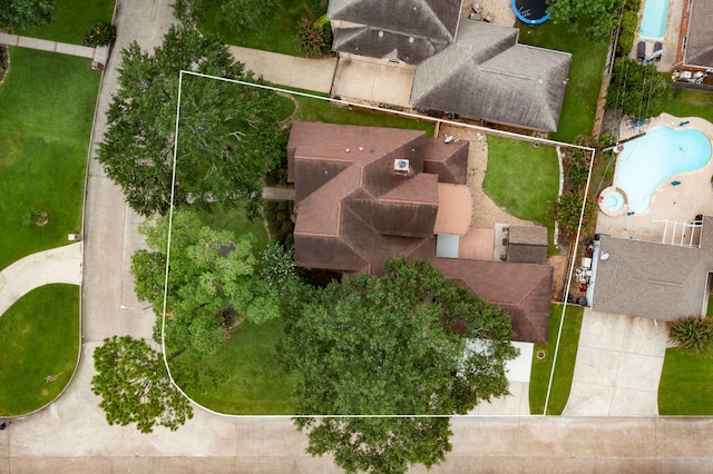 5802 Ashmere Ln, Spring, TX 77379 - aerial overview of property's location featuring property boundaries highlighted