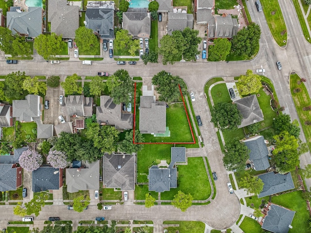 13611 Ortega Ln, Houston, TX 77083 - aerial view of residential area featuring property parcel outlined