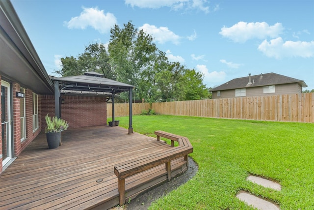 2322 Old Oak Ln, Kingwood, TX 77339 - wooden terrace with a gazebo and a fenced backyard