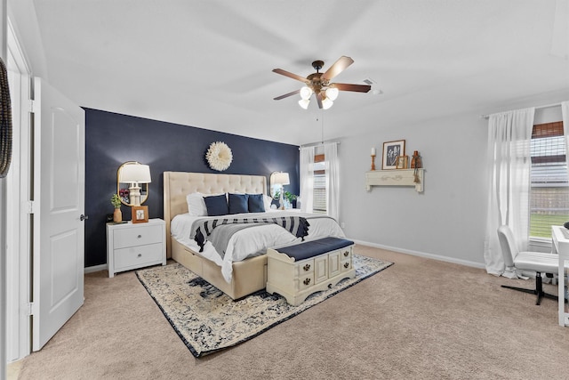 22402 Threefold Ridge Dr, Hockley, TX 77447 - carpeted bedroom with multiple windows and ceiling fan