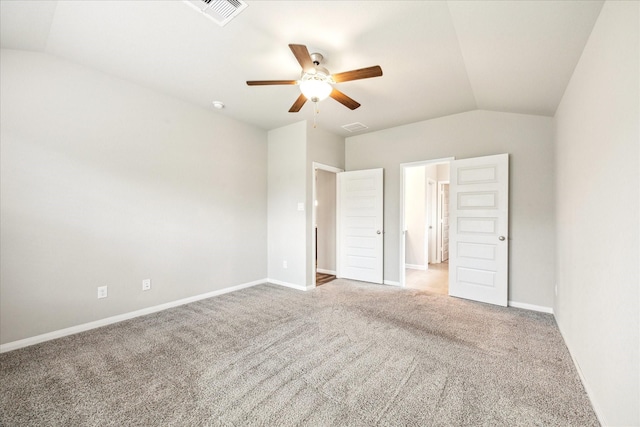 7222 Melrose Ln, Rosharon, TX 77583 - unfurnished bedroom featuring lofted ceiling, carpet, and a ceiling fan