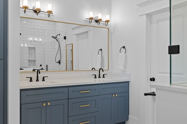 1603 Columbia St, Houston, TX 77008 - full bath with double vanity and tiled shower
