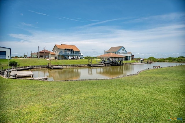 40 Sailfish Lndg, Port Lavaca, TX 77979 - dock featuring a water view and a yard