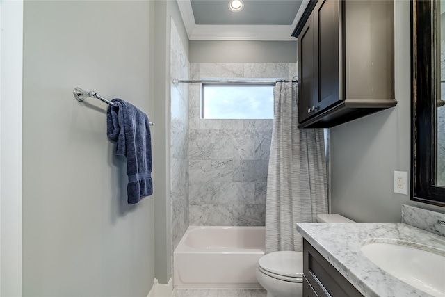 326 W 24th St, Houston, TX 77008 - bathroom featuring vanity, shower / tub combo with curtain, and ornamental molding
