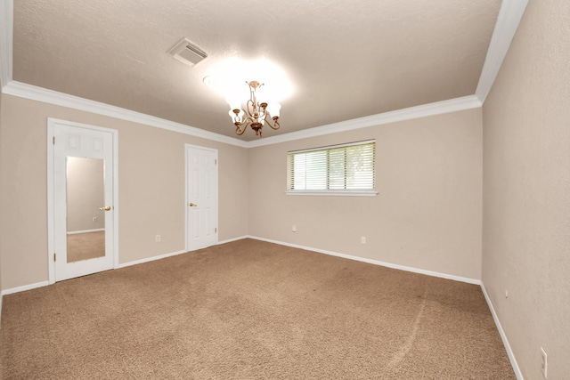 3938 Danpree St, Pasadena, TX 77504 - carpeted spare room with crown molding and a chandelier